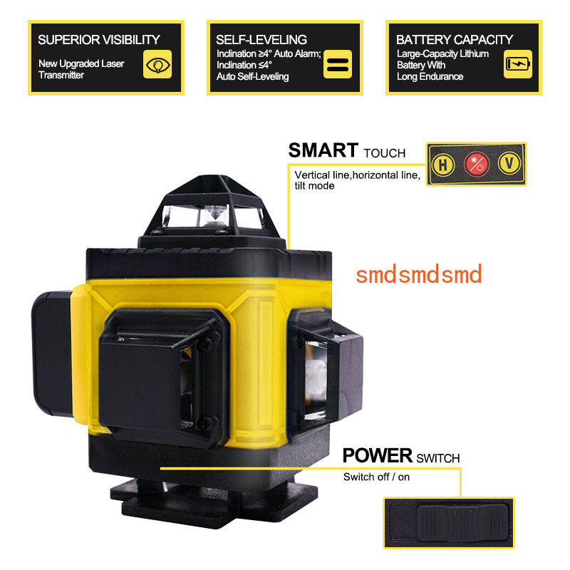 Laser Level 16 Lines 4D Green - Poziomica laserowa 4D z 16 liniami,