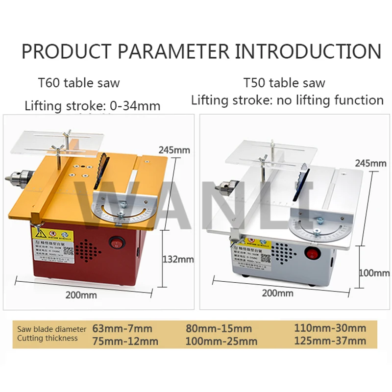 T50/T60 Mini DIY mała maszyna  – Mini Table Saw For Woodworking recenzja i cena